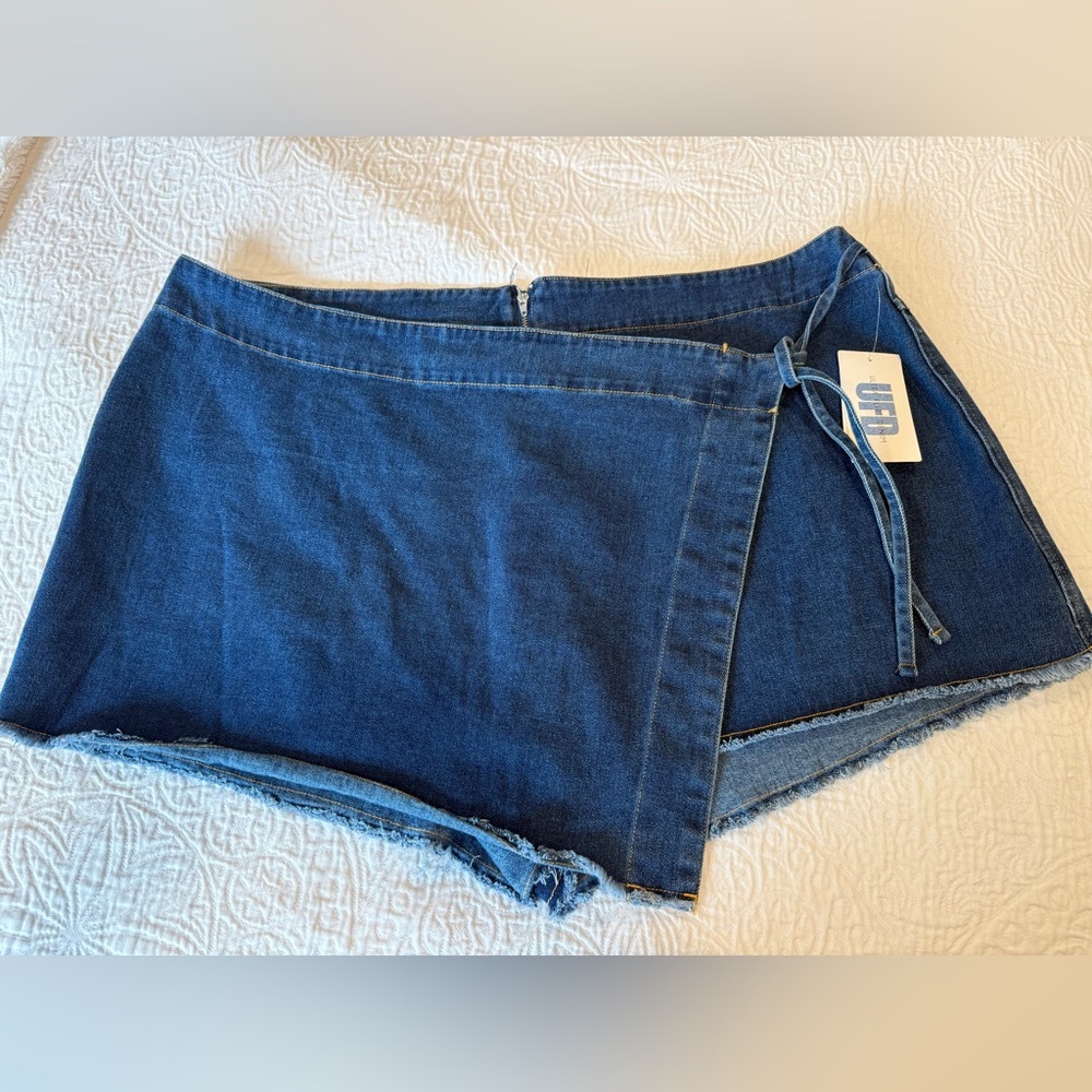 Ultra Flirt denim jean skort skirt shorts 3X NEW